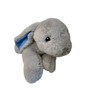 Dan Dee Easter Gray Plush Bunny Rabbit Blue Ears Soft 12" Stuffed Animal